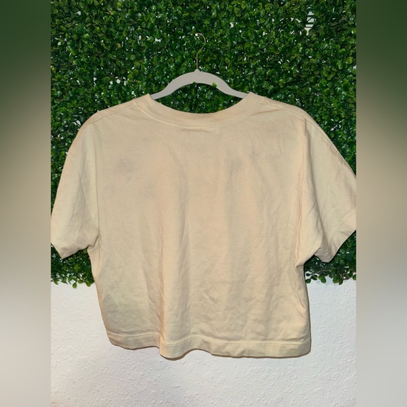 Nike Beige Cropped Tee with Black Logo - Picture 4 of 5